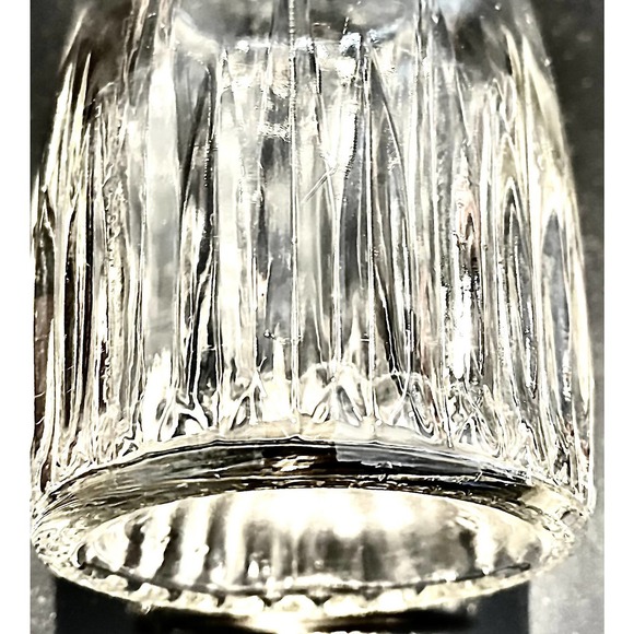 Antique Heavy Clear Glass Decanter, Whiskey/Bourbon Bottle, Hollow Cork Stopper - Picture 2 of 6